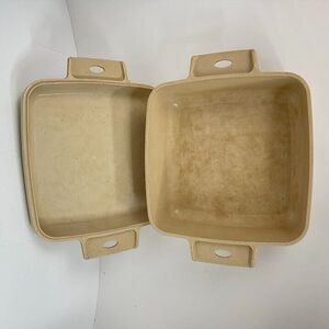 LittonWare Microwave Cookware 1.5 Qt Casserole Square Dish 39272 Lid 39271 Vtg